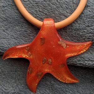 Morano glass starfish necklace